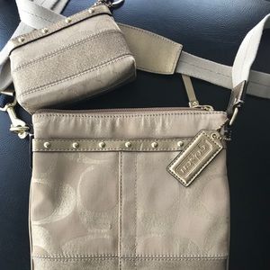 Authentic Coach crossbody with matching zip pouch